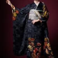 葵衣×V（サンク） No.331 金彩向かい鶴に菊 | 千葉県で成人式の