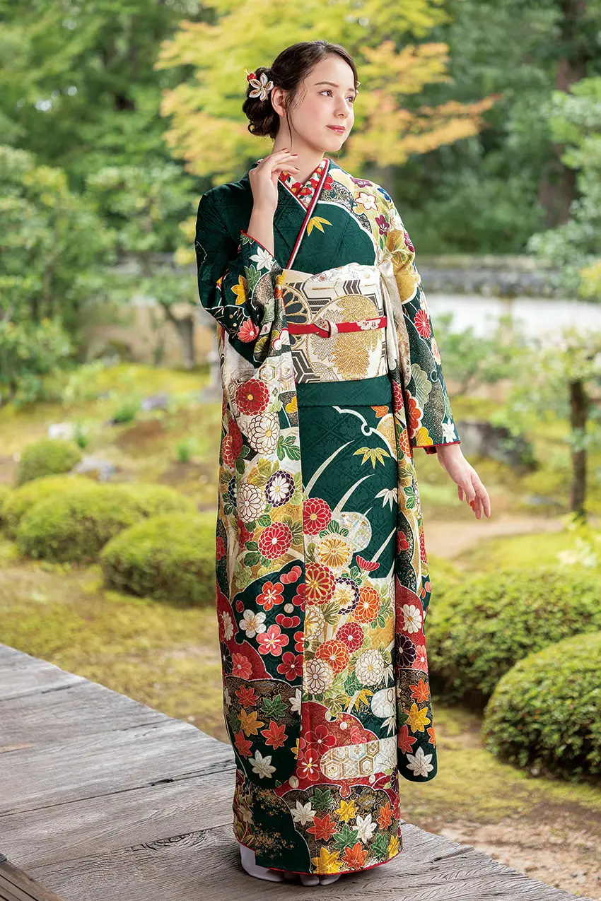 カコさま専用　化繊 振袖 成人 カコさま専用 化繊 振袖 成人 K2418-黒絞 | ひたちなか・神栖の振袖専門店