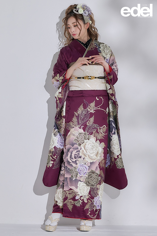 アンティーク華やぐ透明感♡振袖フルセット 成人式前撮り謝恩会 長襦袢ご希望の方に 可愛らしい鞠模様♡振袖フルセット 成人式前撮り謝恩会 長襦袢ご