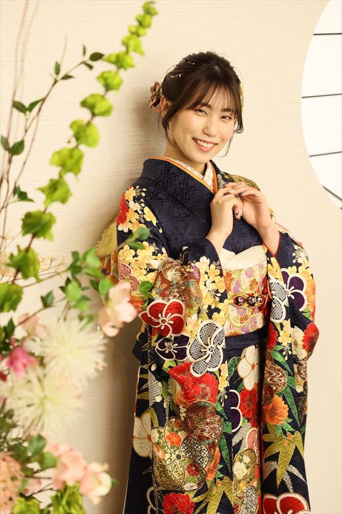 紺　赤　花