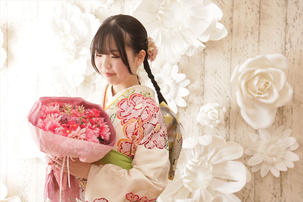 白　ピンク　花