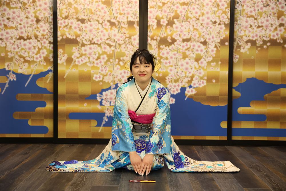 青　水色　花