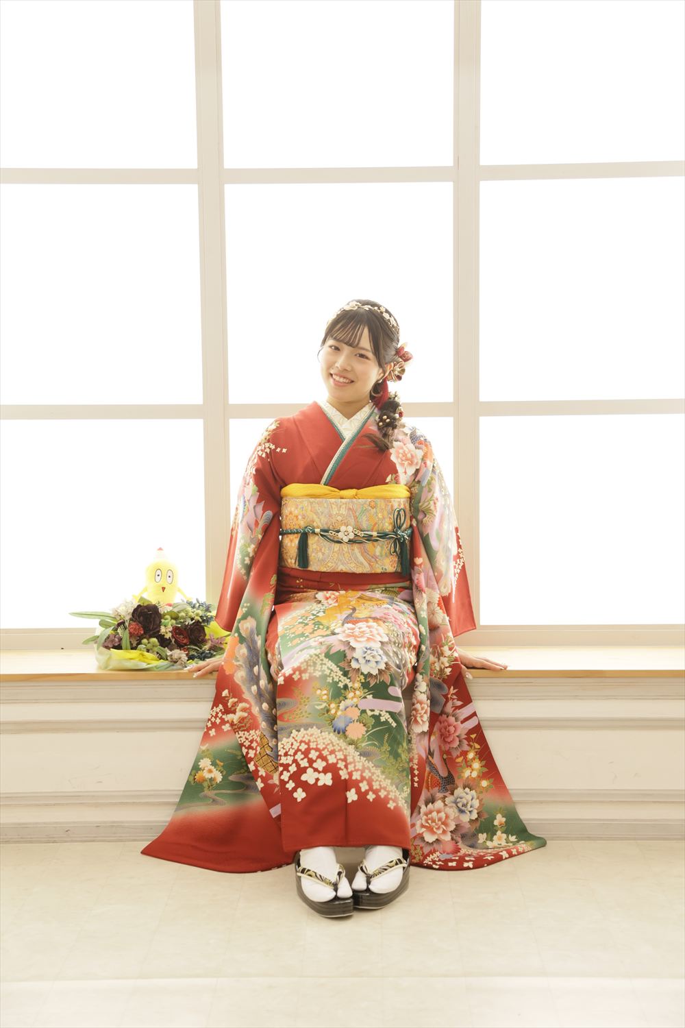 赤 古典柄 ママ振